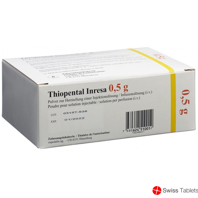 Thiopental Inresa Trockensubstanz 0.5g Durchstechflasche 25 Stück buy online