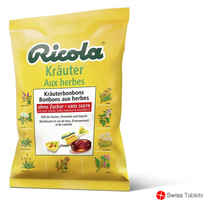 Ricola Kräuter Bonbons ohne Zucker Beutel 125g buy online