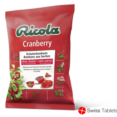 Ricola Cranberry Kräuterbonbons ohne Zucker Beutel 125g buy online