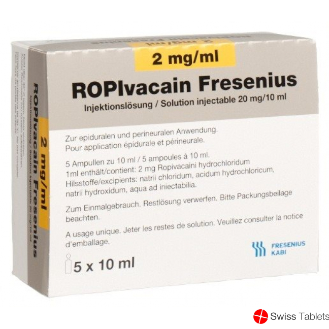 Ropivacain Fresenius 2mg/ml 5 Ampullen 10ml buy online
