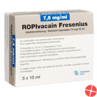 Ropivacain Fresenius 7.5mg/ml 5 Ampullen 10ml