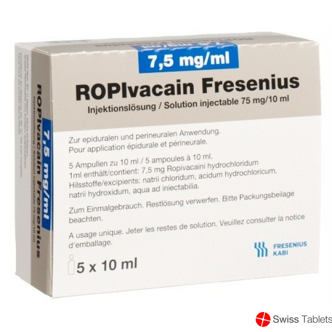 Ropivacain Fresenius 7.5mg/ml 5 Ampullen 10ml buy online