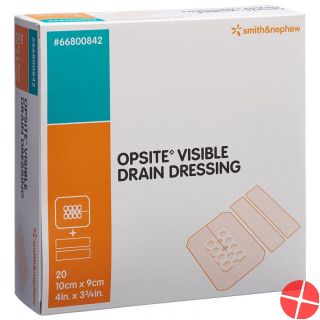 Opsite Visible Drainageverband 9x10cm 20 Stück