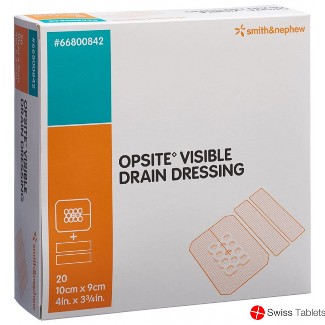 Opsite Visible Drainageverband 9x10cm 20 Stück buy online