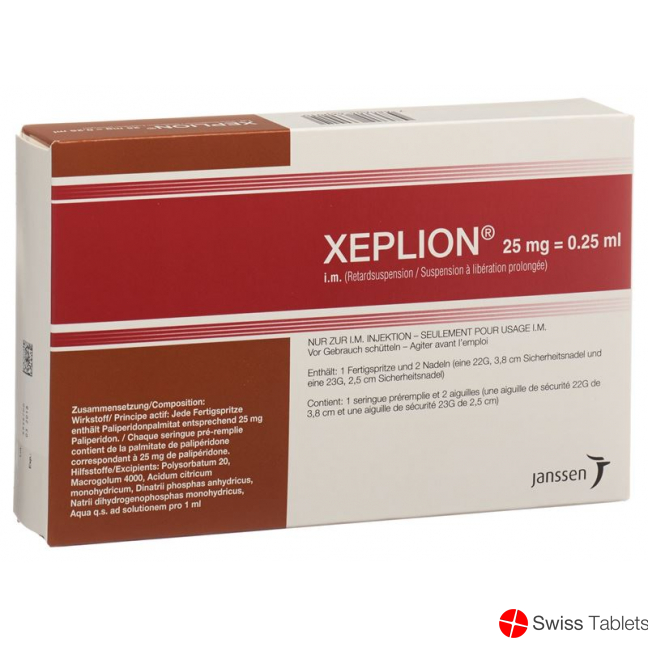 Xeplion Injektionssuspension 25mg/0.25ml Fertigspritze 0.25ml buy online