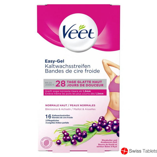Veet Kaltwachsstreifen Achseln Bikini 16 Stück buy online