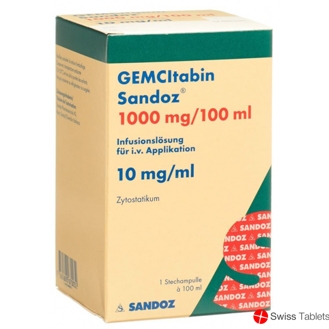 Gemcitabin Sandoz Infusionslösung 1000mg/100ml Durchstechflasche buy online