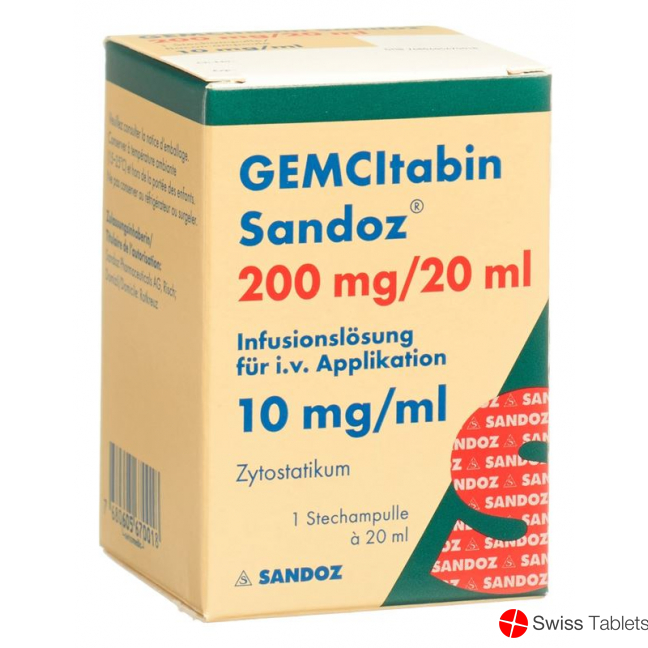 Gemcitabin Sandoz Infusionslösung 200mg/20ml Durchstechflasche buy online