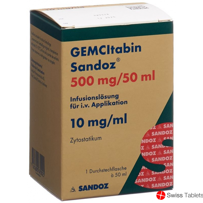 Gemcitabin Sandoz Infusionslösung 500mg/50ml Durchstechflasche buy online