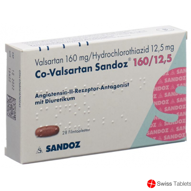 Co Valsartan Sandoz Filmtabletten 160/12.5 28 Stück buy online