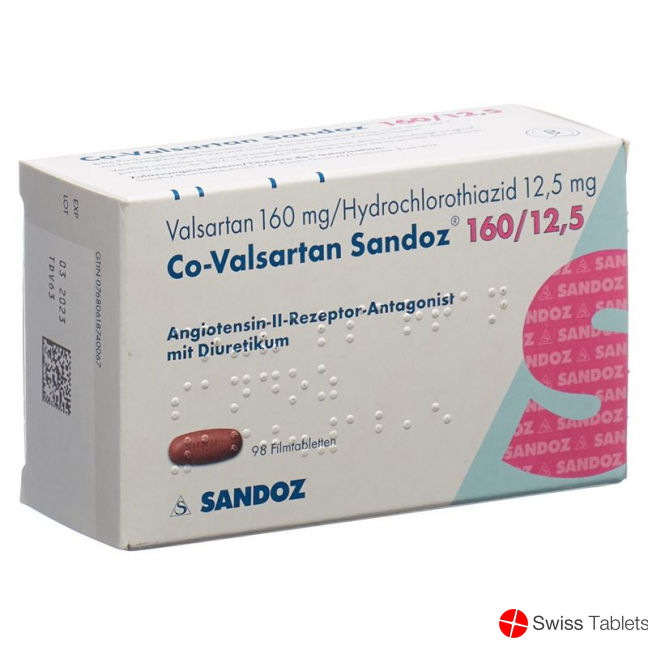 Co Valsartan Sandoz Filmtabletten 160/12.5 98 Stück buy online
