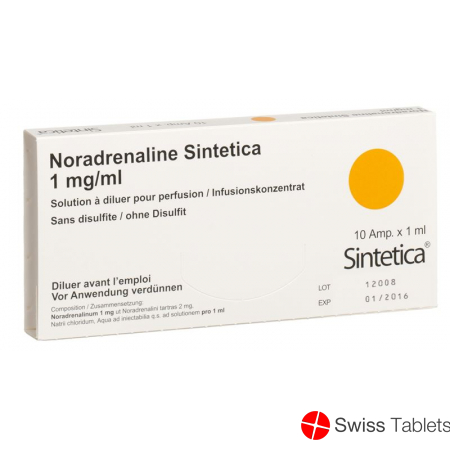 Noradrenalin Sint 1mg/1ml O Disulf 10 Ampullen 1ml buy online