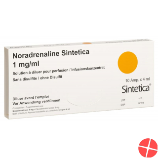 Noradrenalin Sint 4mg/4ml O Disulf 10 Ampullen 4ml