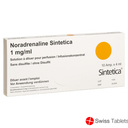 Noradrenalin Sint 4mg/4ml O Disulf 10 Ampullen 4ml buy online