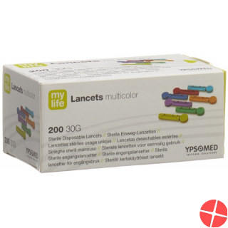 Mylife Lancets Einweglanzetten Multicolor 200 Stück