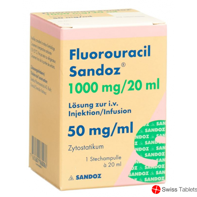 Fluorouracil Sandoz 1000mg/20ml Durchstechflasche 20ml buy online