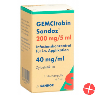 Gemcitabin Sandoz Infusionskonzentrat 200mg/5ml Durchstechflasche