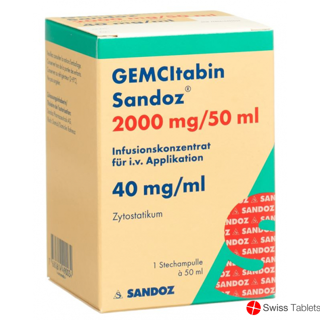 Gemcitabin Sandoz Infusionskonzentrat 2000mg/50ml Durchstechflasche buy online