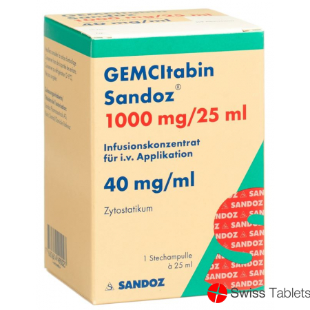Gemcitabin Sandoz Infusionskonzentrat 1000mg/25ml Durchstechflasche buy online