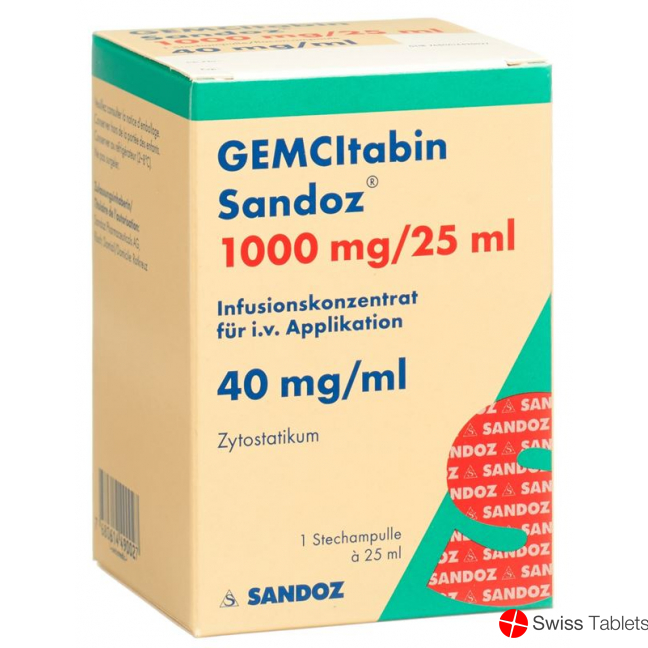 Gemcitabin Sandoz Infusionskonzentrat 1000mg/25ml Durchstechflasche buy online