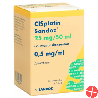 Cisplatin Sandoz 25mg/50ml Durchstechflasche 50ml