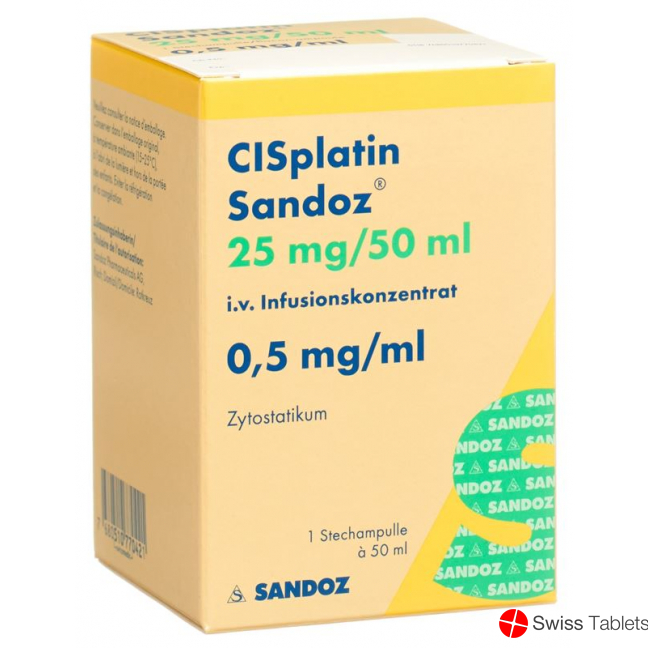 Cisplatin Sandoz 25mg/50ml Durchstechflasche 50ml buy online