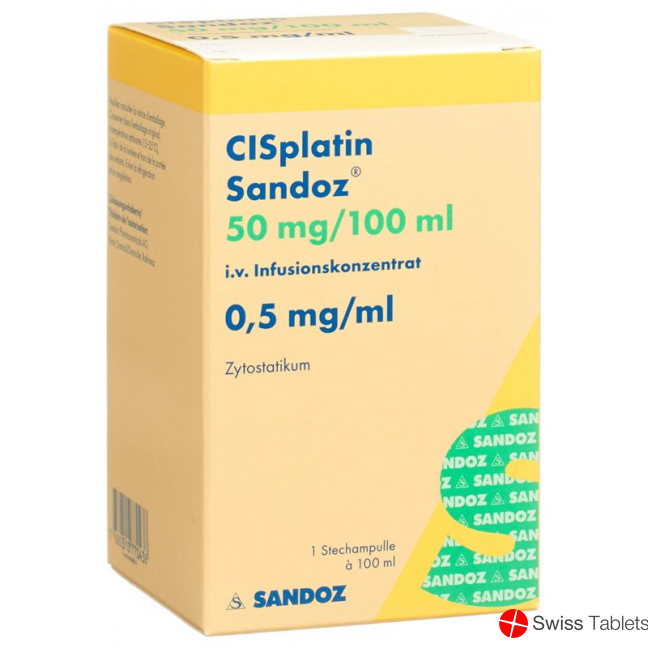 Cisplatin Sandoz 50mg/100ml Durchstechflasche 100ml buy online