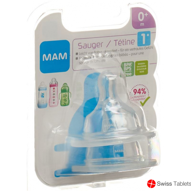 MAM Ersatzsauger Flasche Grösse 1 0+ Monate 2 Stück buy online