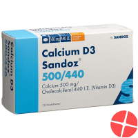Calcium D3 Sandoz Kautabletten 500/440 Orange 120 Stück