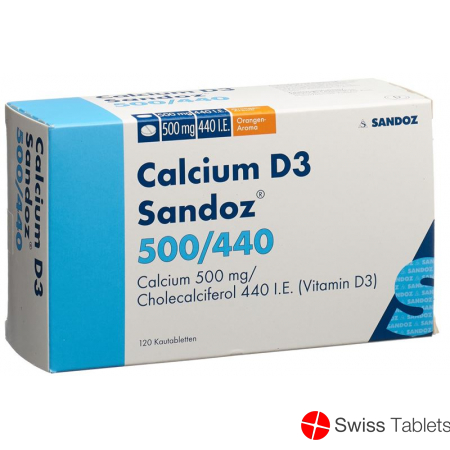 Calcium D3 Sandoz Kautabletten 500/440 Orange 120 Stück buy online