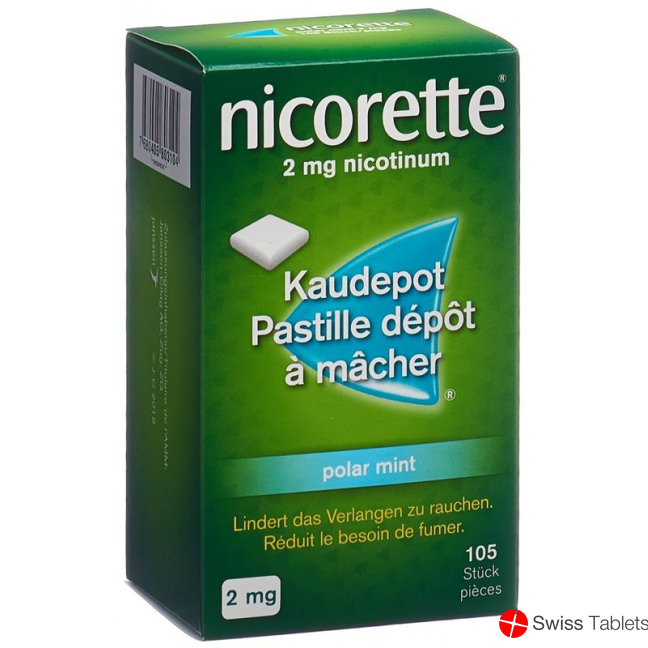 Nicorette Polar Mint Kaudepots 2mg 105 Stück buy online