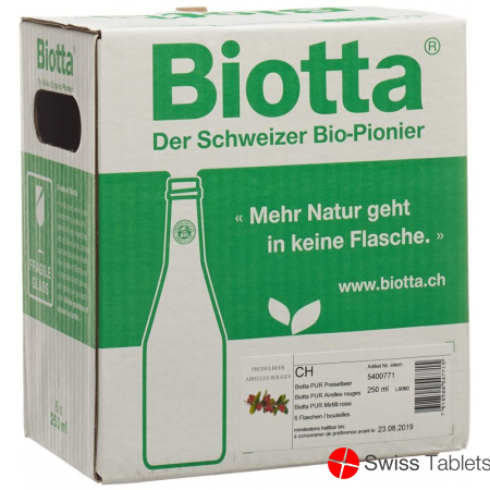 Biotta Bio PUR Preiselbeer 6 Flaschen 250ml buy online