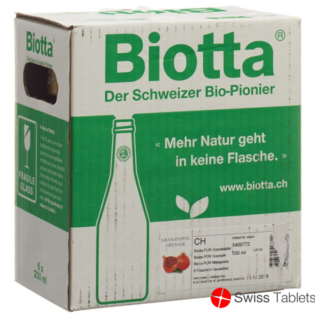 Biotta Bio PUR Granatapfel 6 Flaschen 250ml buy online