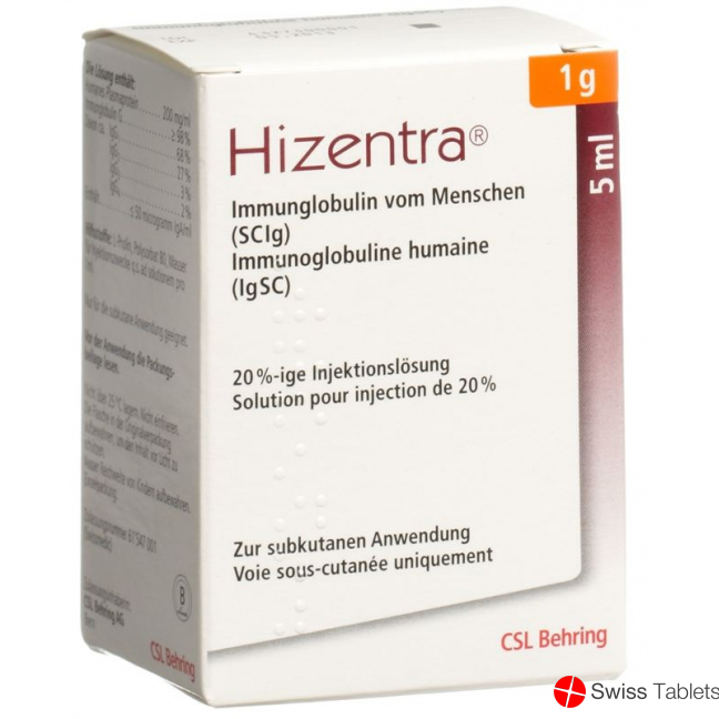 Hizentra Injektionslösung 1g/5ml Durchstechflasche 5ml buy online