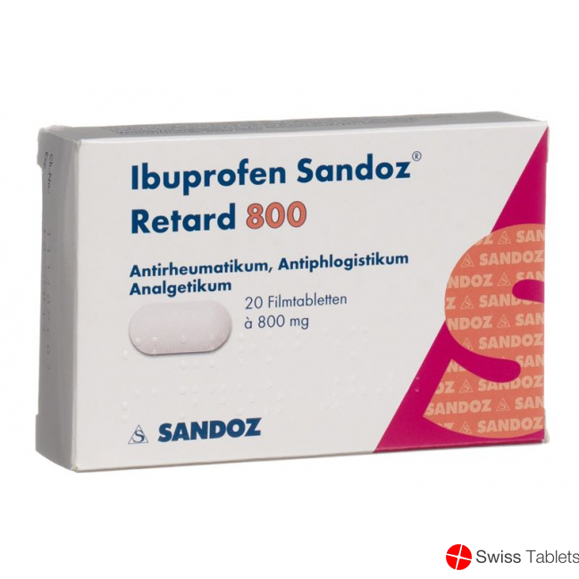 Buy online Ibuprofen Sandoz Retard Filmtabletten 800mg 20 Stück at