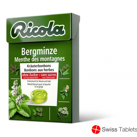 Ricola Bergminze Kräuterbonbons ohne Zucker Box 50g buy online