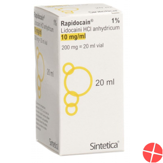 Rapidocain 1% 200 mg 20 ml solution vial