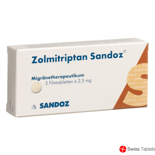 Zolmitriptan Sandoz Filmtabletten 2.5mg 3 Stück buy online