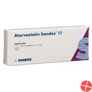 Atorvastatin Sandoz Filmtabletten 10mg 30 Stück