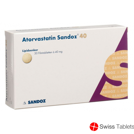Atorvastatin Sandoz Filmtabletten 40mg 30 Stück buy online Atorvastatin Sandoz Filmtabletten 40mg 30 Stück buy online
