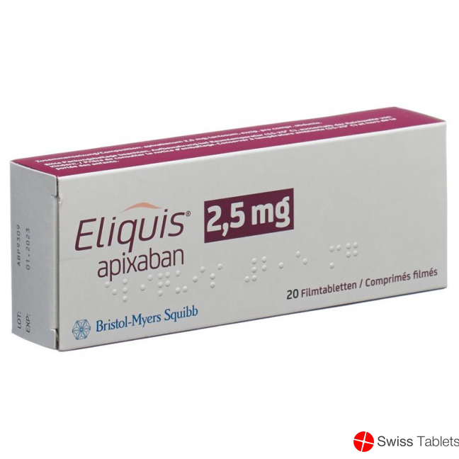 Eliquis Filmtabletten 2.5mg 20 Stück buy online