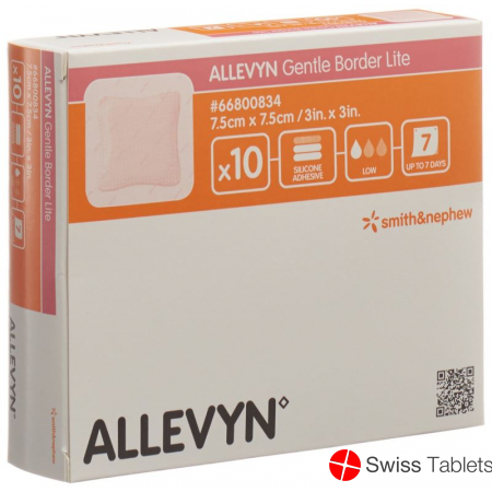 Allevyn Gentle Border Lite Wundverband 7.5x7.5cm 10 Stück buy online
