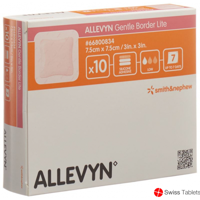 Allevyn Gentle Border Lite Wundverband 7.5x7.5cm 10 Stück buy online