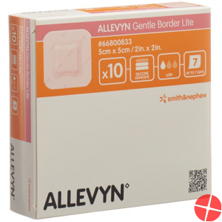 Allevyn Gentle Border Lite Wundverband 5x5cm 10 Stück