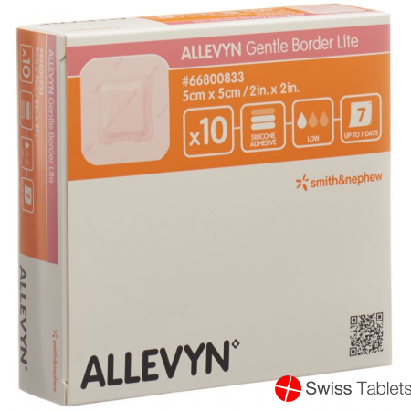 Allevyn Gentle Border Lite Wundverband 5x5cm 10 Stück buy online