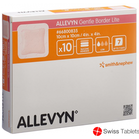 Allevyn Gentle Border Lite Wundverband 10x10cm 10 Stück buy online