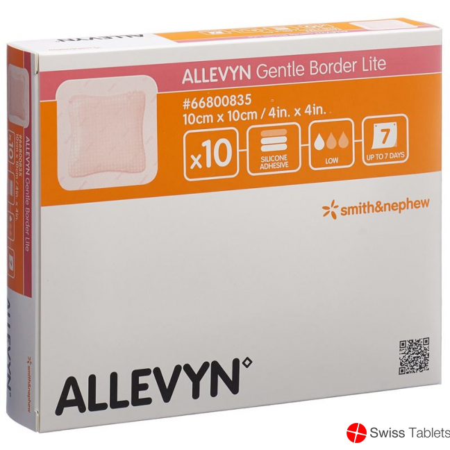 Allevyn Gentle Border Lite Wundverband 10x10cm 10 Stück buy online