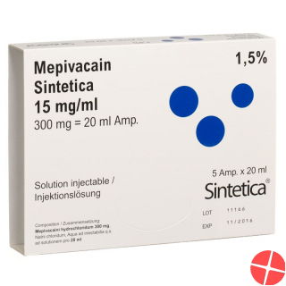 Mepivacain Sintetica Injektionslösung 1.5% 5 Ampullen 20ml