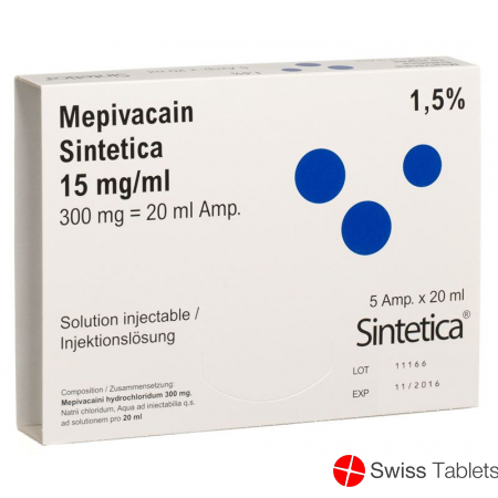 Mepivacain Sintetica Injektionslösung 1.5% 5 Ampullen 20ml buy online