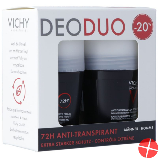 Vichy DeoDuo Homme Anti-Transpirant 72H Extra Strong Protection Roll-On 2x 50ml